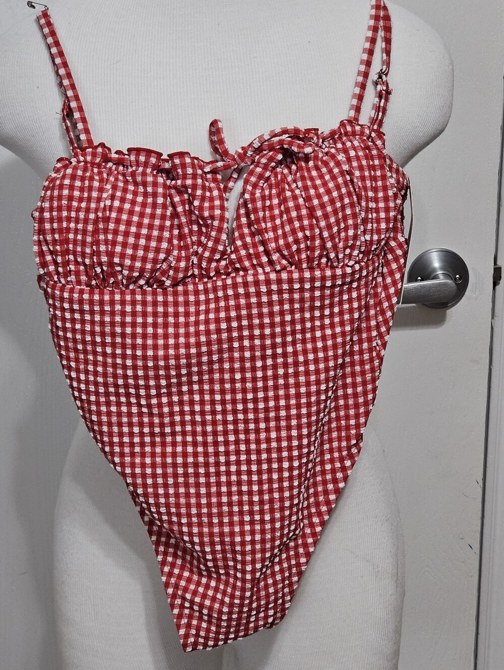 Kacey Lee one-piece swimsuit red white Size Small